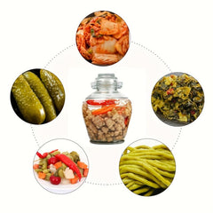 Glass Pickle Jar Fermentation Kit Crock Water Seal Airlock Lid Pickle Jar