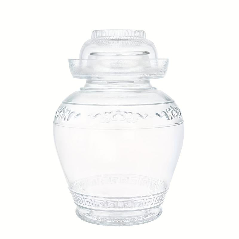 Glass Pickle Jar Fermentation Kit Crock Water Seal Airlock Lid Pickle Jar