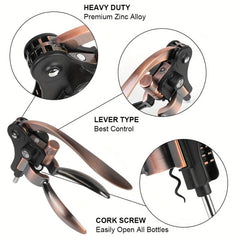 Zinc Bar Lever Corkscrew Bottle Opener