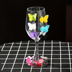 10pcs Butterfly Style Wine Glass Markers Set for Stemless Glasses