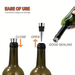 Stainless Steel Wine Stopper Bottle Stopper Wine Saver Reusable Cork