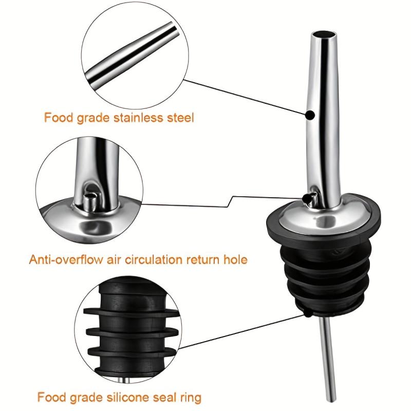 6pcs Stainless Steel Pourers Wine Aerators Liquor Bottle Pourers