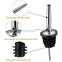 6pcs Stainless Steel Pourers Wine Aerators Liquor Bottle Pourers