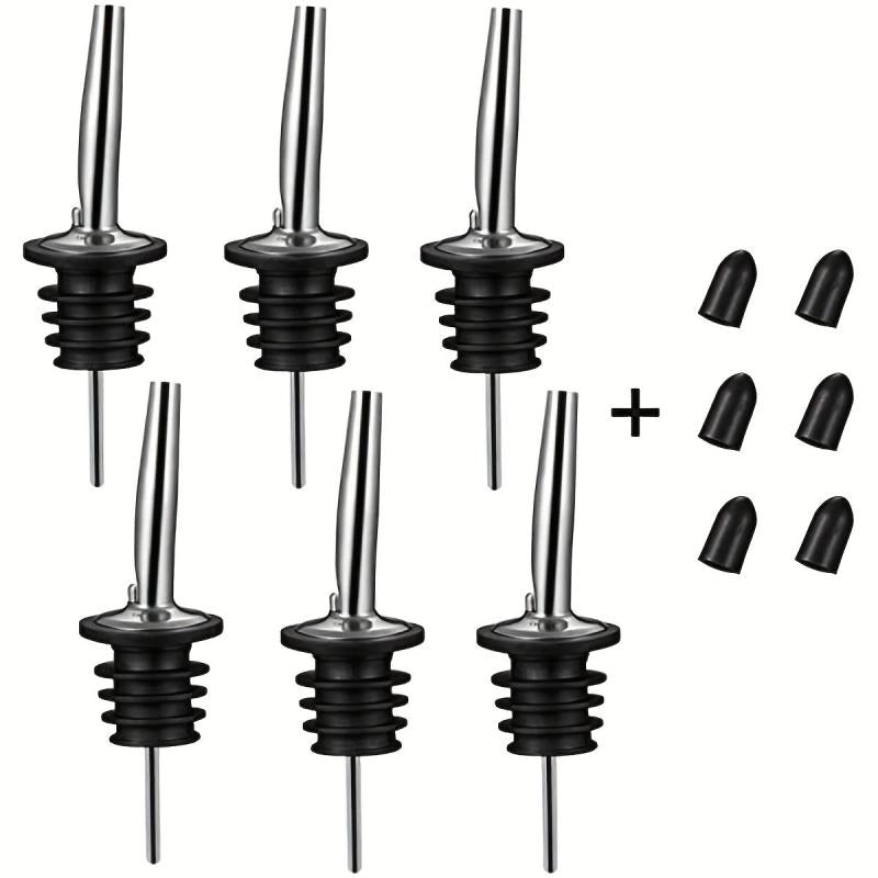 6pcs Stainless Steel Pourers Wine Aerators Liquor Bottle Pourers