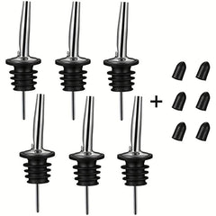 6pcs Stainless Steel Pourers Wine Aerators Liquor Bottle Pourers