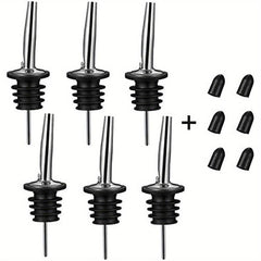 6pcs Stainless Steel Pourers Wine Aerators Liquor Bottle Pourers