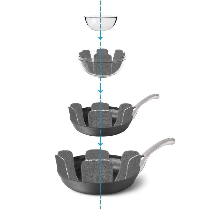 Pot And Pan Protectors 12pcs 3 Different Size Pads Stacking Separators