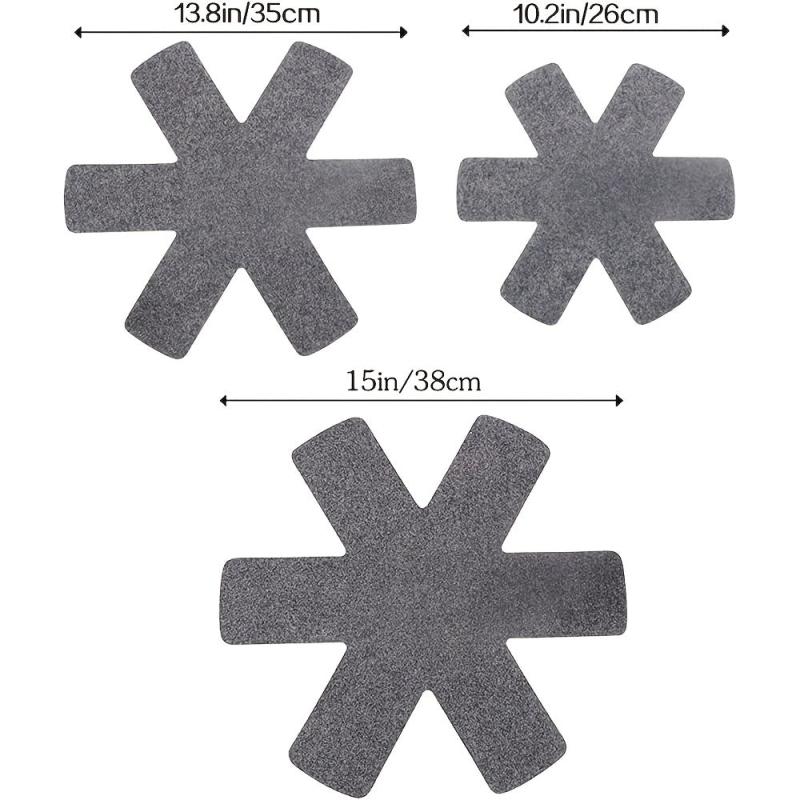 Pot And Pan Protectors 12pcs 3 Different Size Pads Stacking Separators