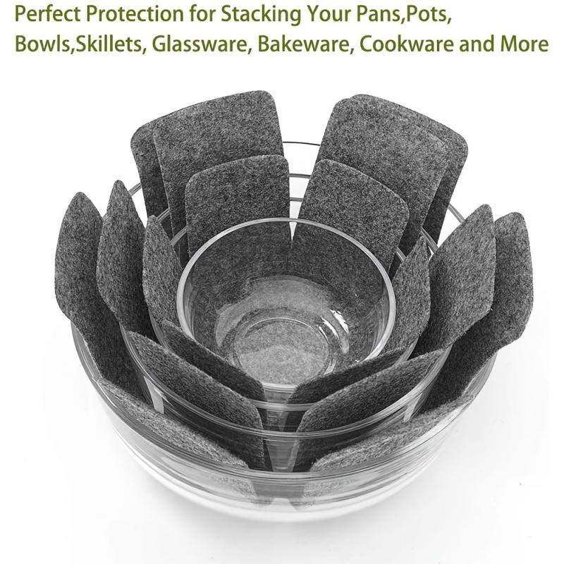 Pot And Pan Protectors 12pcs 3 Different Size Pads Stacking Separators