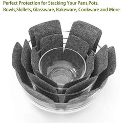 Pot And Pan Protectors 12pcs 3 Different Size Pads Stacking Separators
