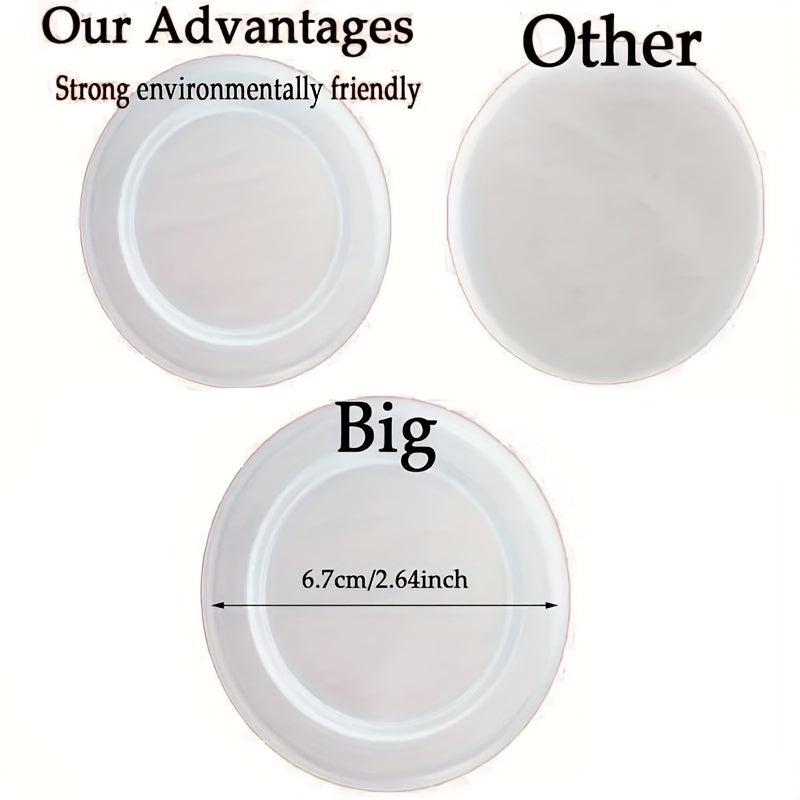 20pcs Clear Plastic Oui Yogurt Jar Lids for Glass Jars Containers