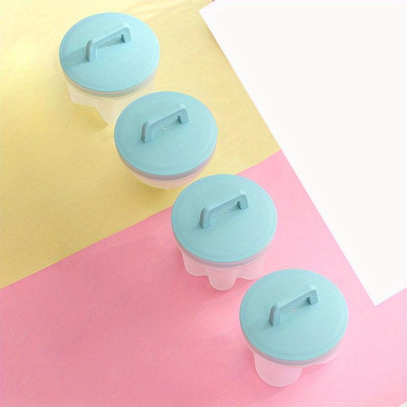4pcs Egg Poacher With Lid 7 37cmx6 With Brush Non Stick Egg Cookers