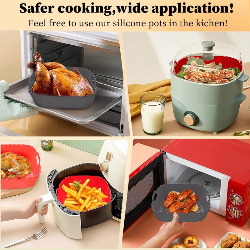 2pcs Silicone Baking Moulds for Hot Air Fryer Accessories