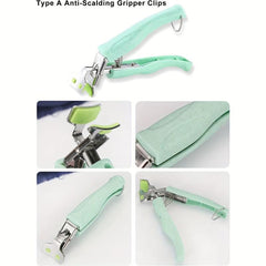 2pcs Stainless Steel Anti Scalding Bowl Plate Gripper Clips Tongs