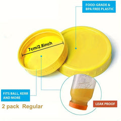 4pcs Mason Jar Lids Colored Plastic Storage Caps Leak Proof Jar Cover