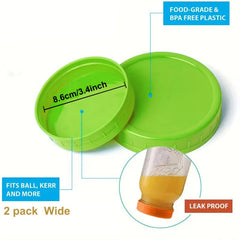 4pcs Mason Jar Lids Colored Plastic Storage Caps Leak Proof Jar Cover