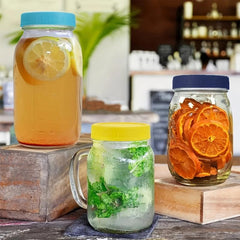 4pcs Mason Jar Lids Colored Plastic Storage Caps Leak Proof Jar Cover