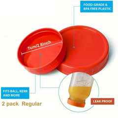 4pcs Mason Jar Lids Colored Plastic Storage Caps Leak Proof Jar Cover