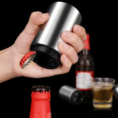 Automatic Bottle Cap Opener Stainless Steel Beer Bottle Opener Push Down Pop Off