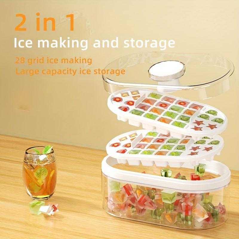 Household Ice Making Box 2 In 1 Ice Maker Kitchen Gadget