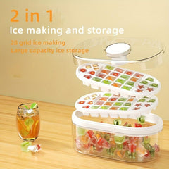 Household Ice Making Box 2 In 1 Ice Maker Kitchen Gadget