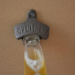 Wall Mounted Bottle Opener Cast Iron for Beer Wine Juice Opening