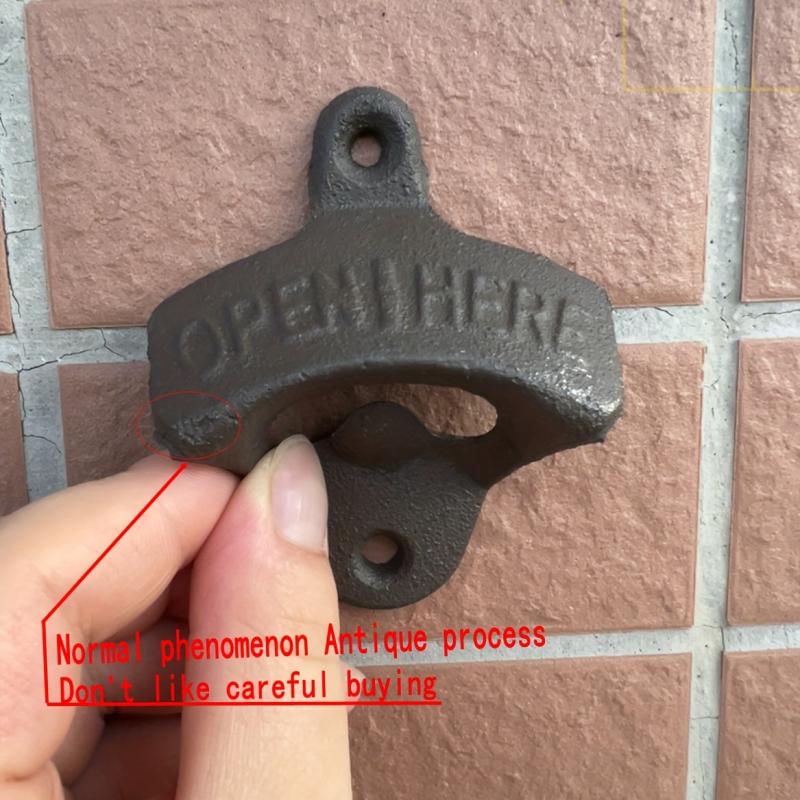 Wall Mounted Bottle Opener Cast Iron for Beer Wine Juice Opening