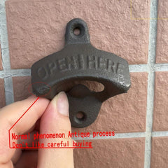 Wall Mounted Bottle Opener Cast Iron for Beer Wine Juice Opening