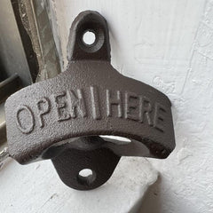 Wall Mounted Bottle Opener Cast Iron for Beer Wine Juice Opening