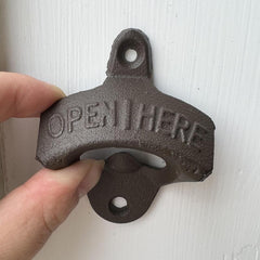 Wall Mounted Bottle Opener Cast Iron for Beer Wine Juice Opening