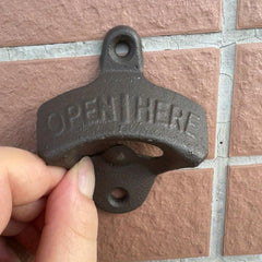 Wall Mounted Bottle Opener Cast Iron for Beer Wine Juice Opening
