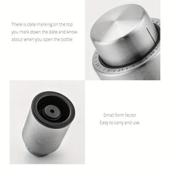 Stainless Steel Vacuum Wine Bottle Stopper with Time Scale Record