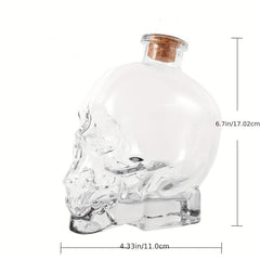Skull Decanter Crystal Glass Liquor Bottle 750ml Whiskey Bourbon Gothic Wood Cor