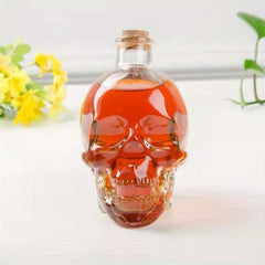 Skull Decanter Crystal Glass Liquor Bottle 750ml Whiskey Bourbon Gothic Wood Cor