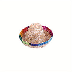 Mini Mexican Straw Hat for Wine Bottle Decoration