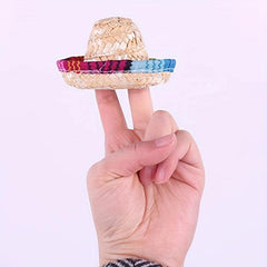 Mini Mexican Straw Hat for Wine Bottle Decoration