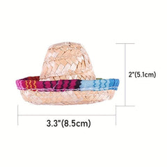 Mini Mexican Straw Hat for Wine Bottle Decoration