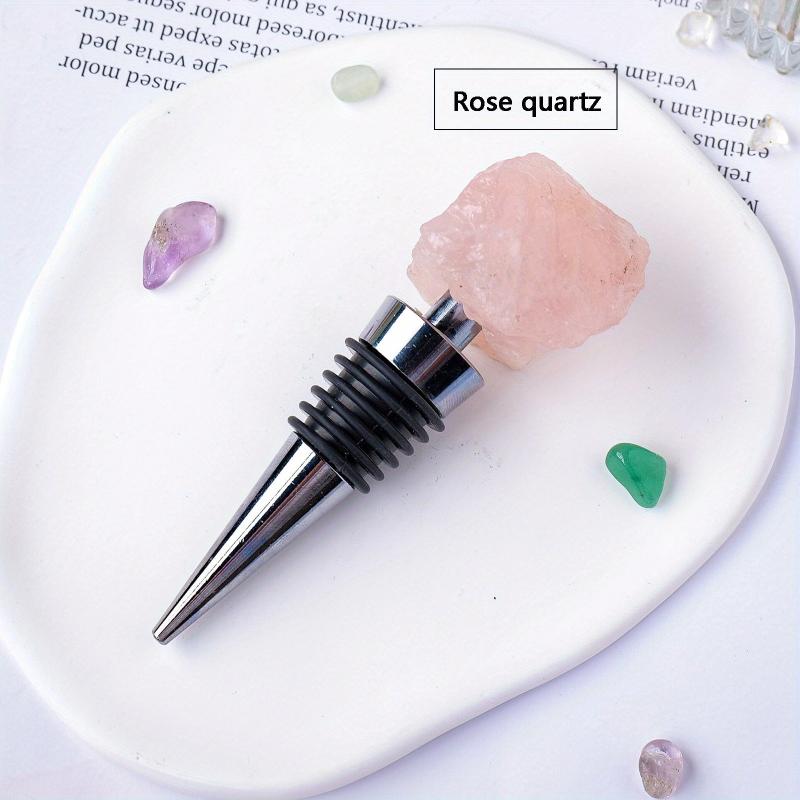 Rose Quartz Bottle Stopper for Wine Bottles