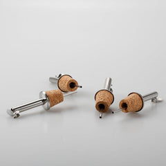 4pcs Stainless Steel Wine Stopper Pourers with Dust Cap