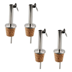 4pcs Stainless Steel Wine Stopper Pourers with Dust Cap