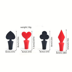 1pc Poker Silicone Wine Bottle Stopper Kitchen Tool