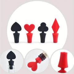 1pc Poker Silicone Wine Bottle Stopper Kitchen Tool