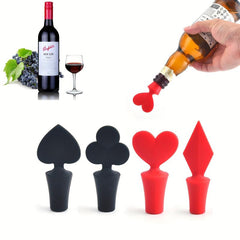 1pc Poker Silicone Wine Bottle Stopper Kitchen Tool