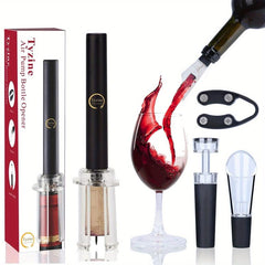4pcs Air Pressure Bottle Opener Set with Foil Cutter Aerator Pourer Vacuum