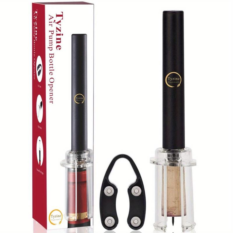 4pcs Air Pressure Bottle Opener Set with Foil Cutter Aerator Pourer Vacuum