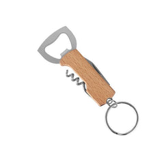 Stainless Steel Wood Handle Bottle Opener 3 in 1 Pocket Can Opener