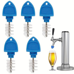 5pcs Beer Faucet Tap Cleaning Plugs & Brush Set for Bar Restaurant