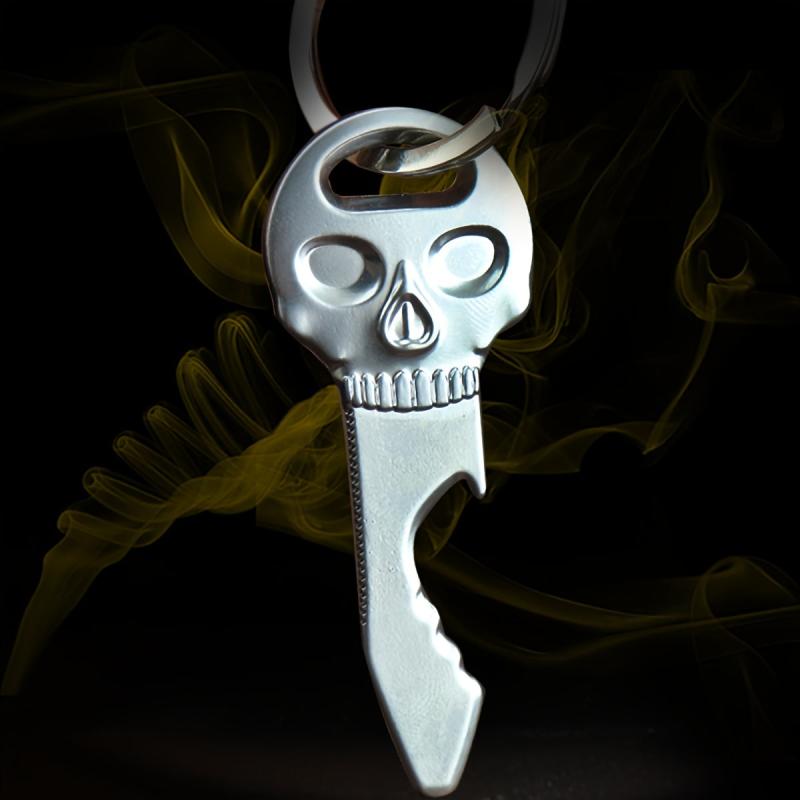 Skull Beer Bottle Opener Key Ring