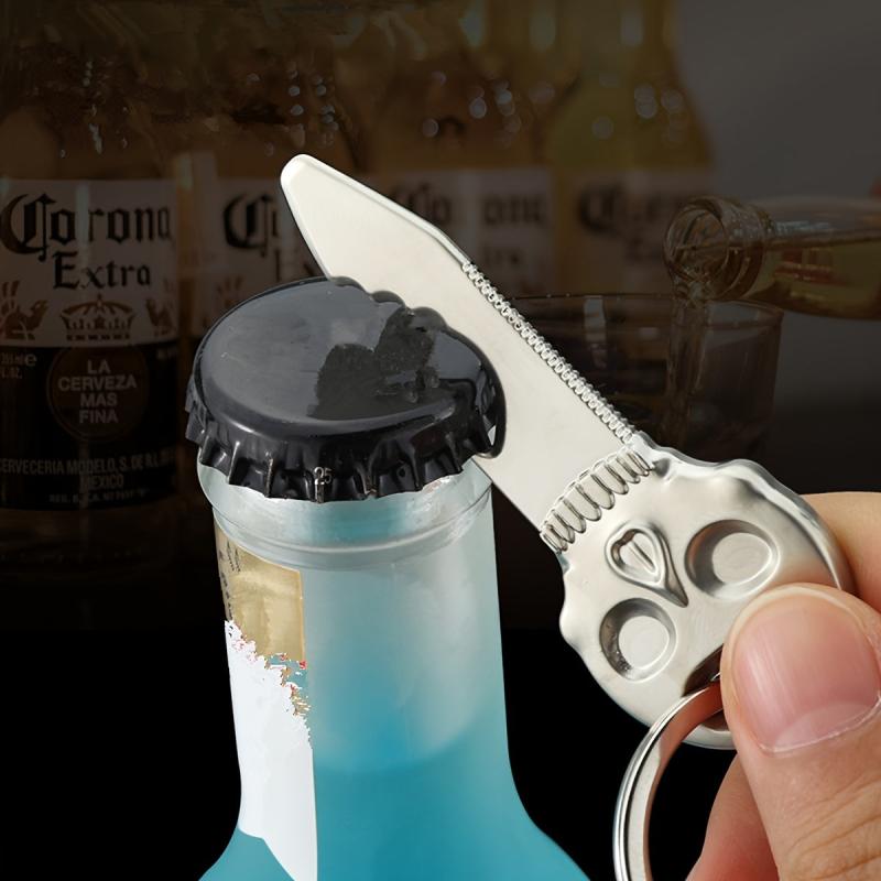 Skull Beer Bottle Opener Key Ring