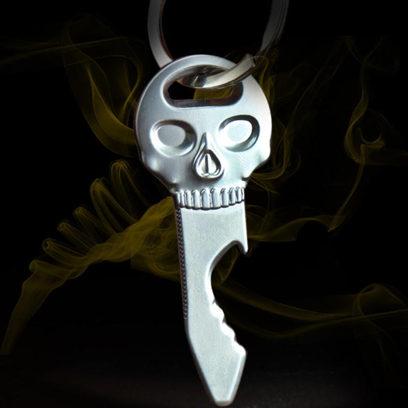 Skull Beer Bottle Opener Key Ring